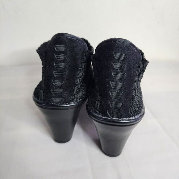 Corkys Woven Hot Bootie Womens Textile Pull-On Pump Boots Black Size 8 Comfort - Picture 4 of 11